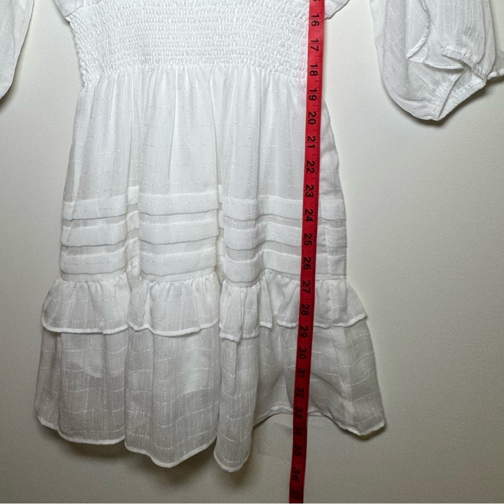 Storia White Off-Shoulder Ruffle Sleeve Sundress - Size Medium - Picture 13 of 15